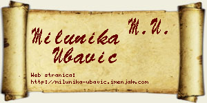 Milunika Ubavić vizit kartica